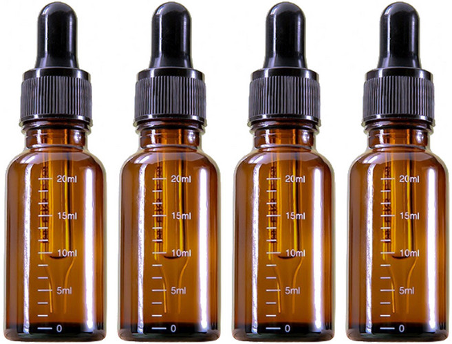 지앤와이 눈금 아로마 에센스 스포이드 공병 20ml, 4개, 브라운