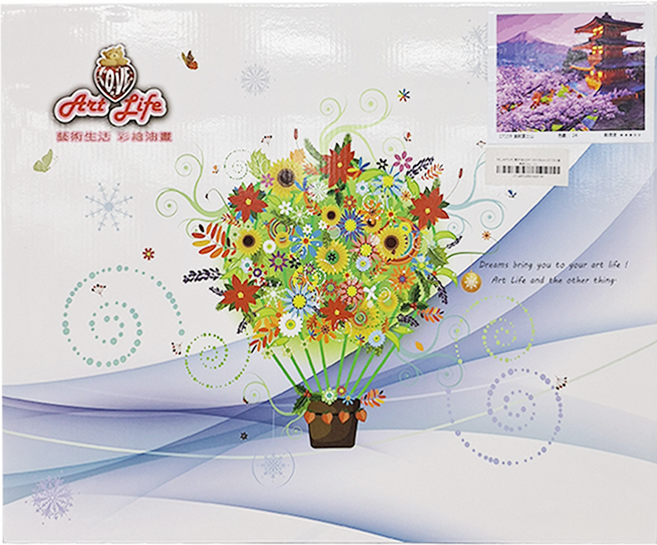 ArtLife 藝術生活 數字油畫DIY DT159 50 x 40cm 遠眺富士山, 數字油畫 遠眺富士山 多色, 1盒