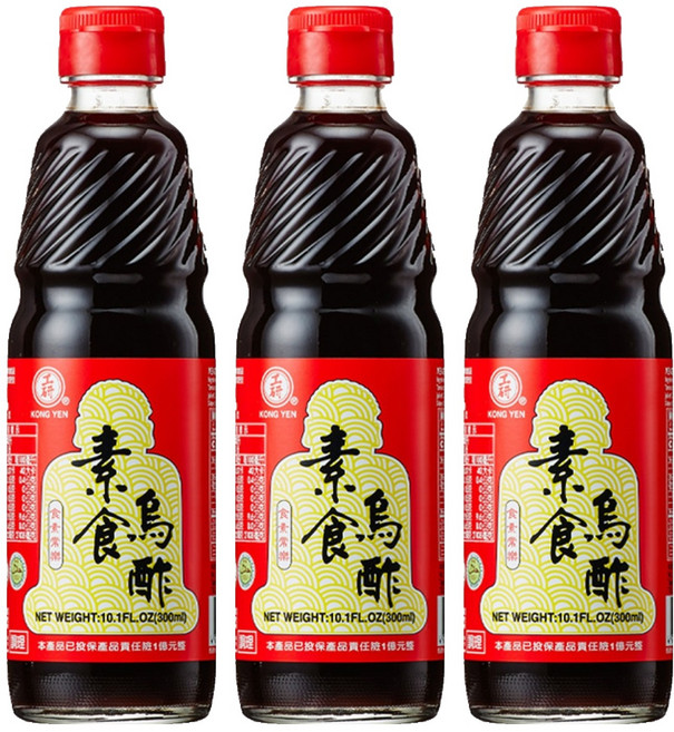 KONG YEN 工研 素食烏醋, 300ml, 3瓶