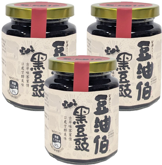 豆油伯 黑豆豉, 280g, 3罐