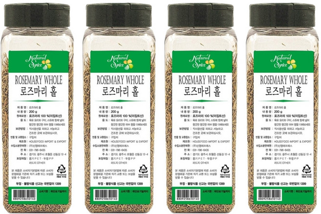 내츄럴스파이스 로즈마리 홀, 200g, 4개