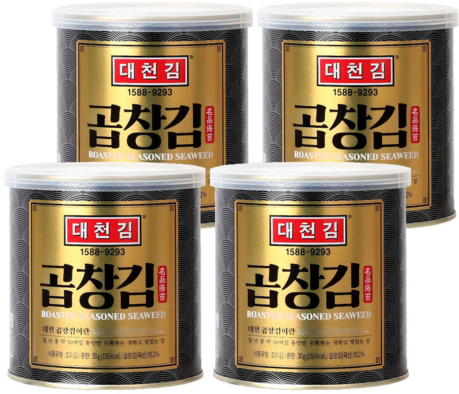 대천김 곱창김 캔, 30g, 4개