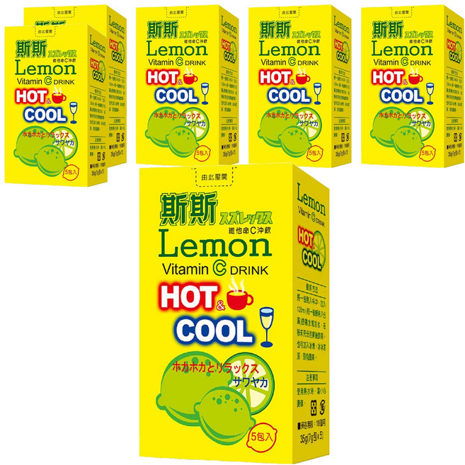 五洲生醫 斯斯維他命C沖飲 檸檬風味, 5包, 7g, 6盒
