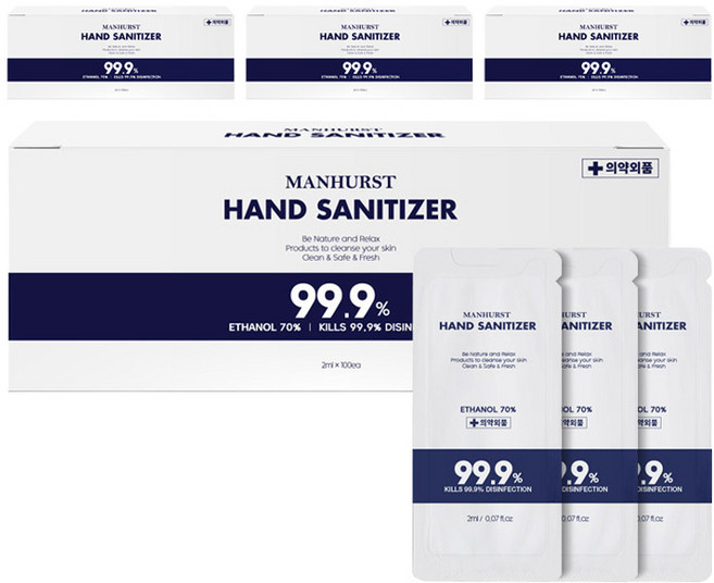 맨허스트 일회용 손 소독제 100p, 2ml, 400개