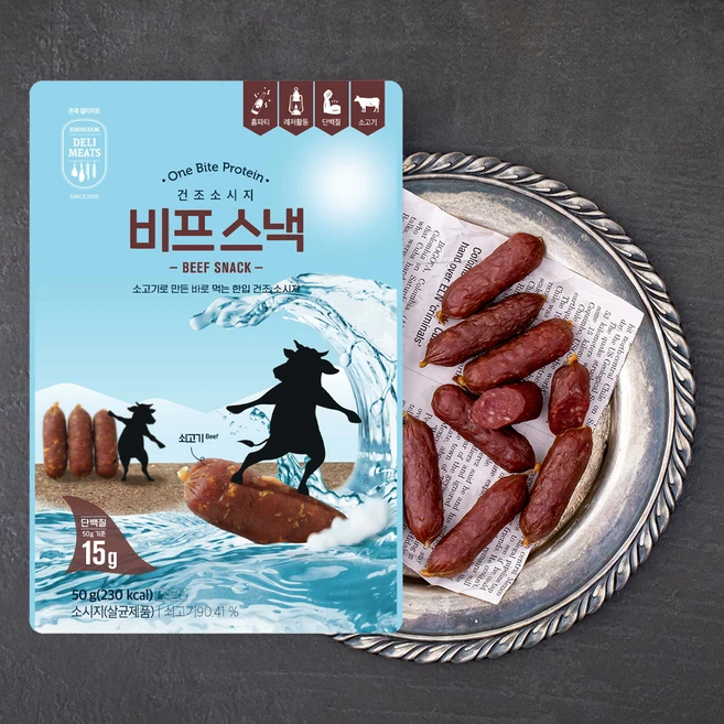 존쿡델리미트 비프스낵, 50g, 1개 - 쿠팡