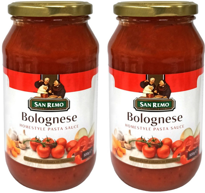SAN REMO 頂級麵醬 蕃茄起司, 500g, 2罐