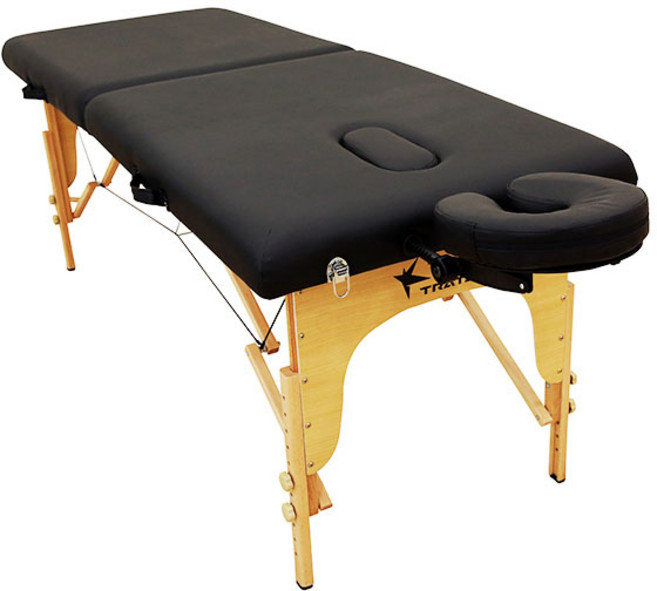 트라택 접이식 마사지 베드 스탠다드, 블랙