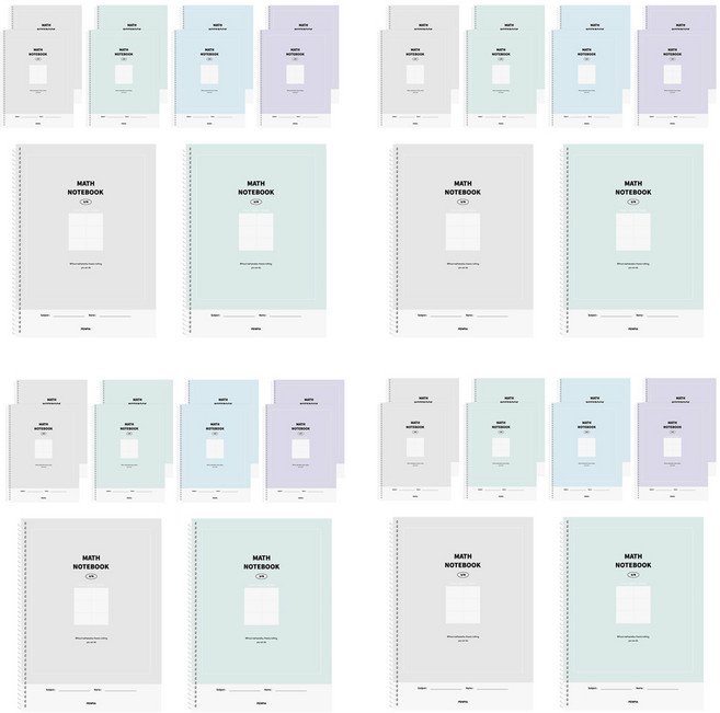 펜피아 2000 스프링 6분할 수학노트, 랜덤발송, 40개