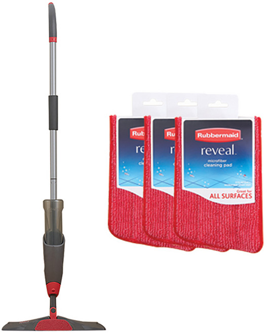 러버메이드 리빌 스프레이맙 밀대청소기 + 청소물통 + 극세사패드 3p, 1세트