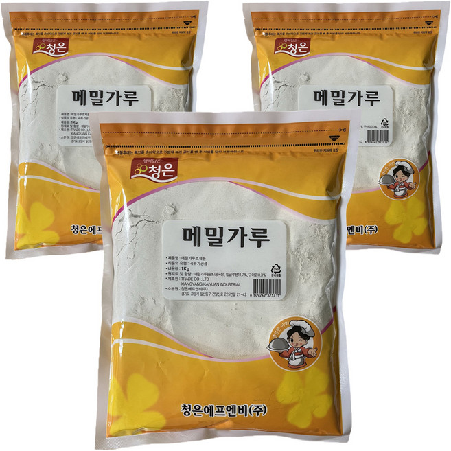청은 메밀가루, 1kg, 3개