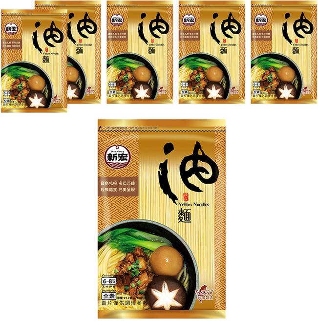 新宏 油麵, 600g, 6包