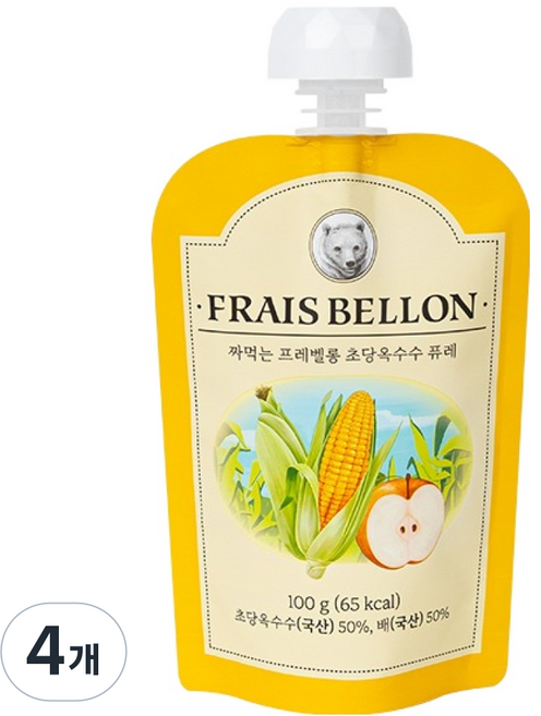 프레벨롱 짜먹는 퓨레, 초당옥수수, 100g, 4개