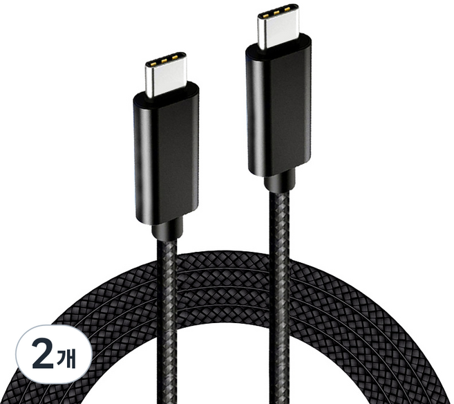 allo Type-C to Type-C PD 編織超高速充電線 60W + 線材整理束帶組, 黑色, 1M
