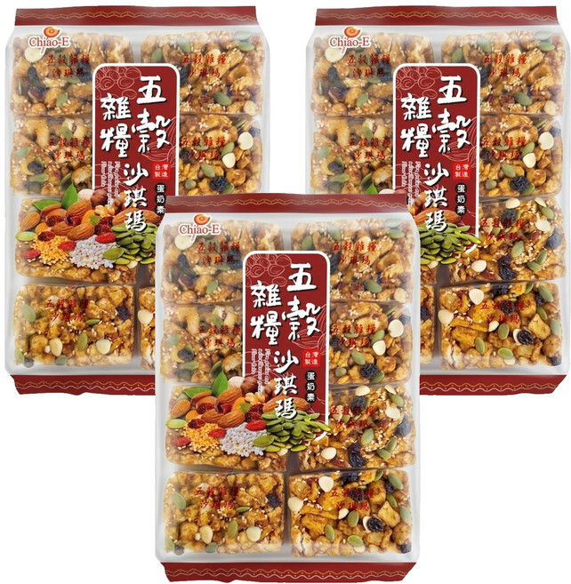 Chiao-E 巧益 五穀堅果沙其瑪, 320g, 3袋
