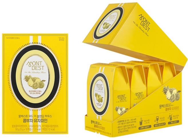 몽베스트 위드 더 블랜딩 하우스 콤부차 유자파인, 5g, 10개입, 4개