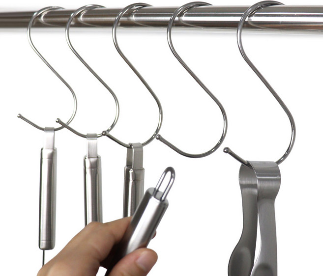 리빙홈디테일 다용도 스테인레스 S자 고리 대, 실버, 20개