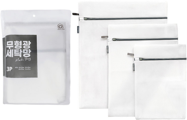 마더스홈 무형광 2중 세탁망 3종 세트, 혼합색상, 1세트