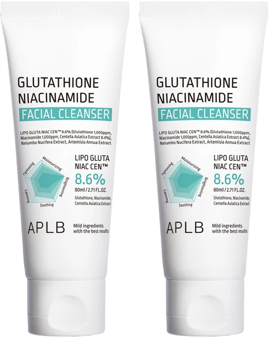APLB 글루타치온 나이아신아마이드 페이셜 클렌저, 2개, 80ml - 쿠팡