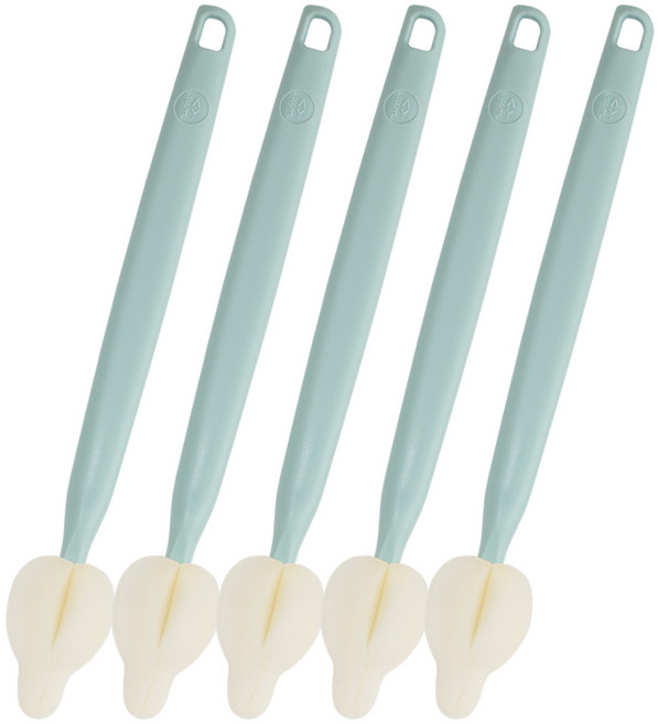 베이비앤아이 크림 롱 젖꼭지솔 5종 세트, 1세트, 민트블루