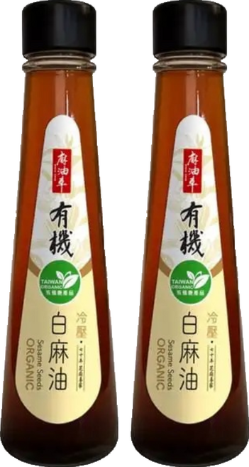 麻油車 冷壓有機白麻油, 135ml, 2瓶