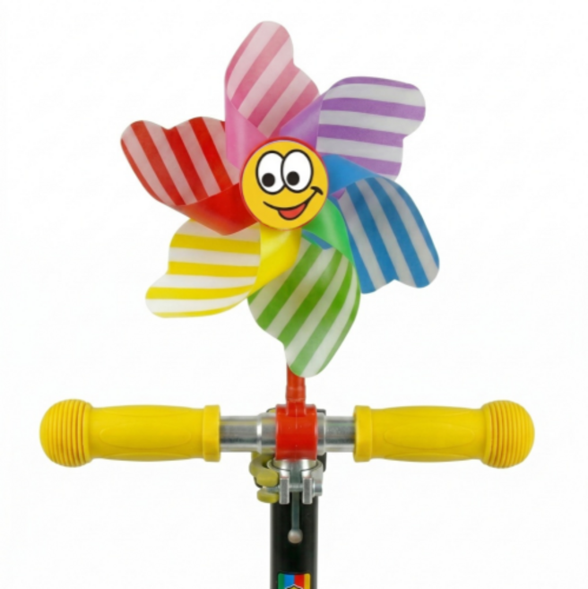 지니스 킥보드 장식품 바람개비, 줄무늬 무지개색, 1개