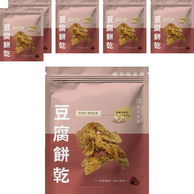 明月豆腐 豆腐餅乾 梅粉, 150g, 6包