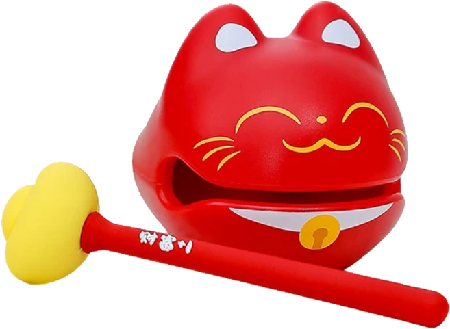 Baby Story 寶貝故事 可愛招財貓小木魚 紅色, 1個
