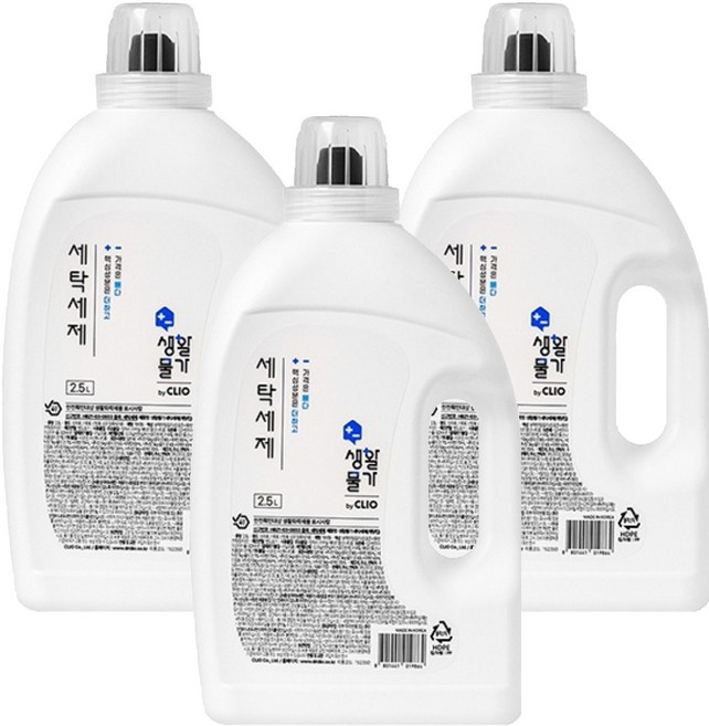 크리오 생활물가 세탁세제 계량컵 일반드럼겸용, 2.5L, 3개