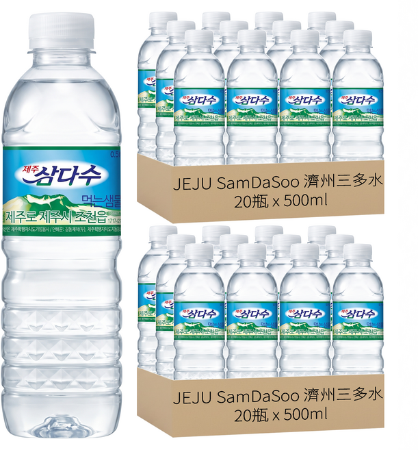 JEJU SamDaSoo 濟州三多水 火山岩盤礦泉水, 500ml, 40瓶