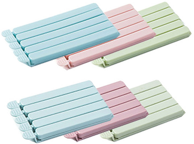 스타리움 파스텔 스틱 봉지집게 중형 15p + 대형 15p 세트, 랜덤발송, 1세트