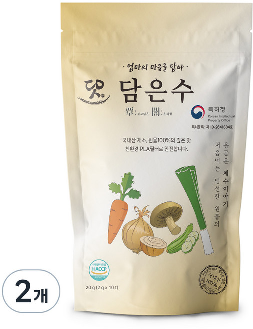 담은수 채수 티백, 2개, 순한맛, 20g