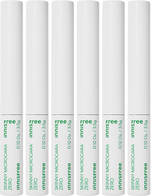 이니스프리 스키니 꼼꼼 마스카라 Zero 3.5g, 1호 블랙, 6개