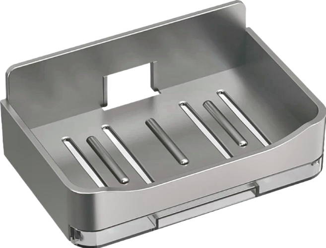 Y247 雙層瀝水肥皂盒 Set 4入 ABS材質 附免釘貼+掛鈎 瀝水快乾, 蒼灰, 1組