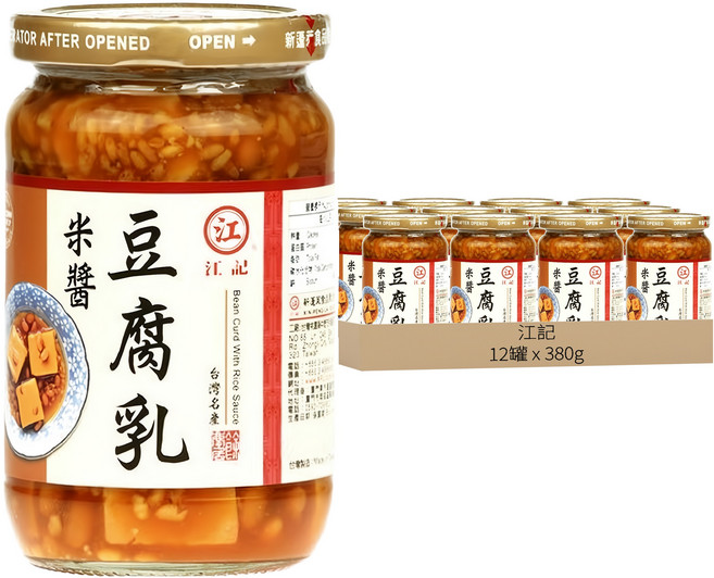 江記 米醬豆腐乳, 380g, 12罐