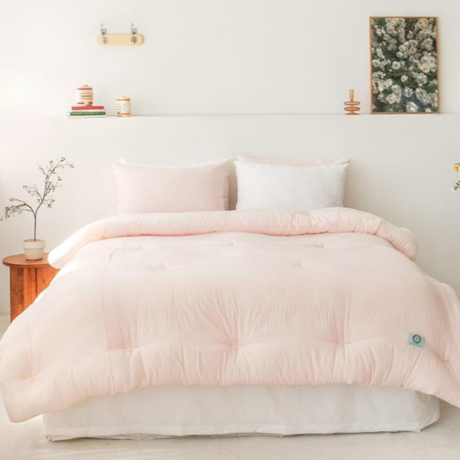 yesbedding 超細纖維水洗莫代爾蓬鬆棉被 韓國製, 粉色