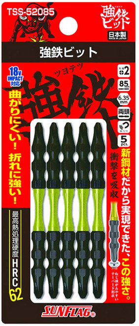 SUNFLAG 新龜 強鐵 金牛角 起子頭 TSS-52085 PH2 x 85mm, 5支