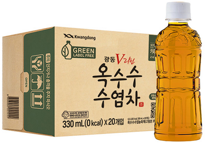 광동옥수수수염차 무라벨, 330ml, 20개