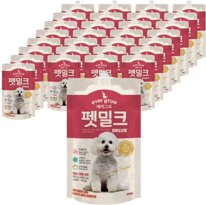 에버그로 강아지 펫밀크, 피부&모발, 150ml, 40개
