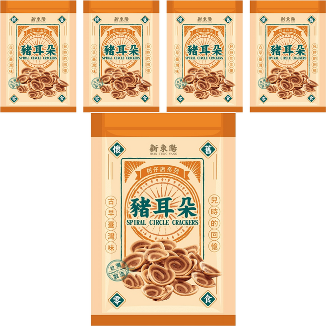 新東陽 豬耳朵餅乾, 120g, 5包