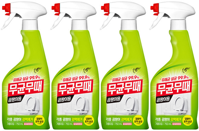 무균무때 곰팡이용 세정제, 750ml, 4개