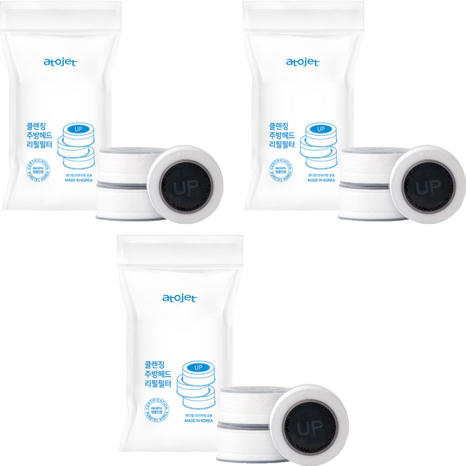 아토젯 클렌징 주방 헤드 리필 필터 3개입, 3개