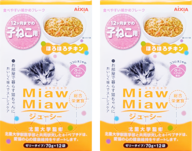 MIAWMIAW AiXiA 妙喵主食軟包 幼貓, 雞肉 + 鰹魚, 70g, 24包
