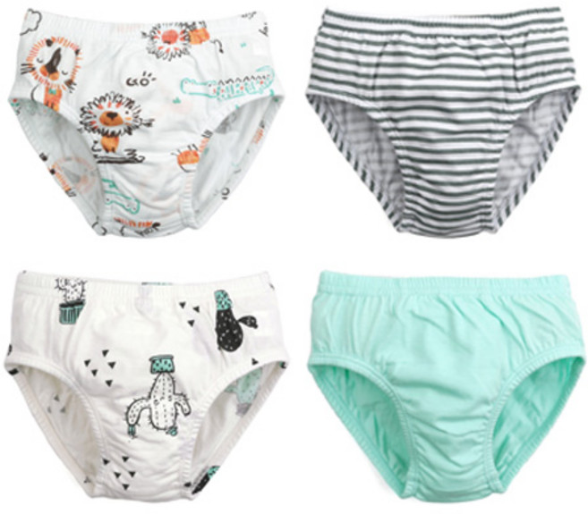 메이키즈 남아용 애니멀 프렌즈 오가닉 삼각 팬티 4종 세트