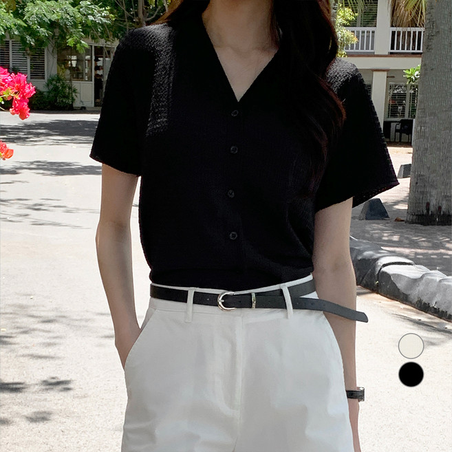 afinar 女款短袖開襟衫T恤