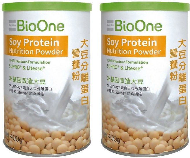 BioOne 碧而優 大豆分離蛋白營養粉 粉末狀食品, 400g, 2罐