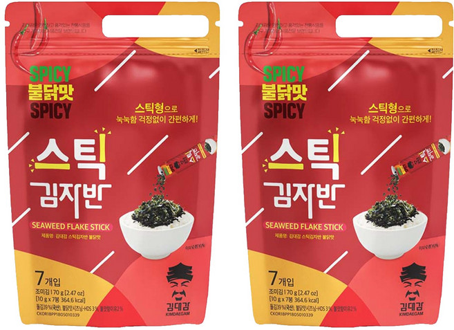 韓味不二 海苔酥辣味 7包, 70g, 2袋