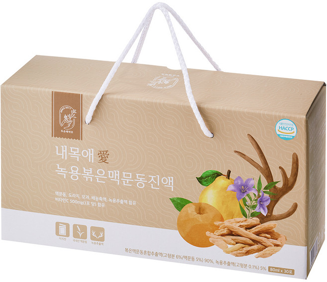 두손애약초 내목애 녹용 볶은 맥문동 진액, 30개, 80ml