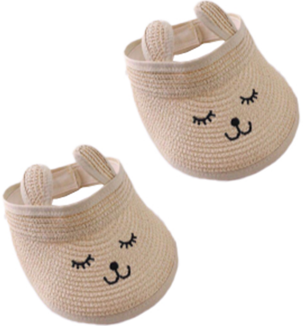 비솔 아동용 토끼 돌돌이 밀짚 썬캡 2p