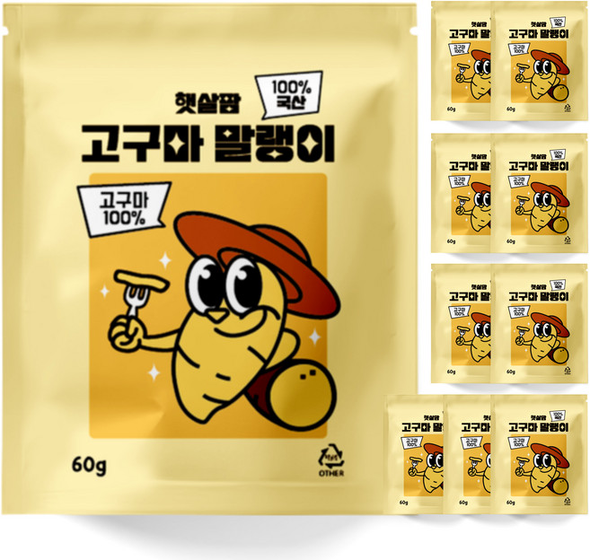 햇살팜 국산 영암 고구마말랭이, 60g, 10개