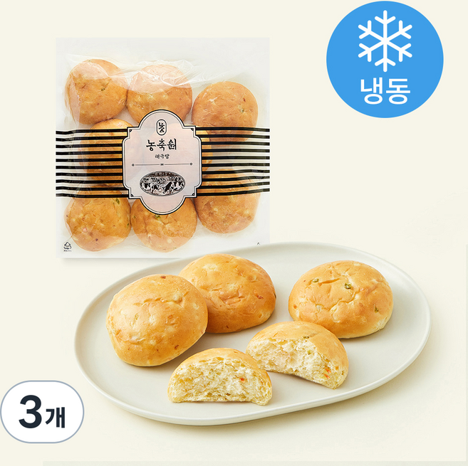 태극당 농축원 단백 야채 모닝빵 8개입 (냉동), 360g, 3개